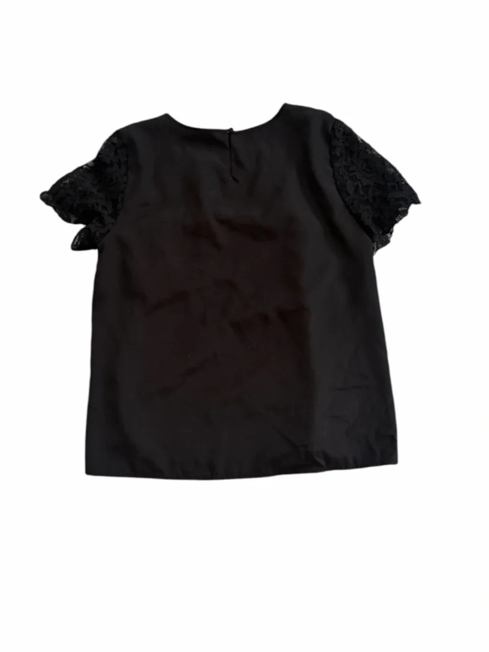 J. Crew Black Lace Short-Sleeve Women's Top